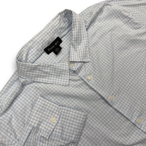 Porter + Ash Other - Porter + Ash Shirt Men XL Blue Gingham Checkered Button Down Long Sleeve Stretch
